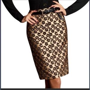 NWOT • Ann Taylor Leopard Jacquard Pencil Skirt